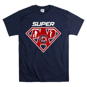 Super South Carolina Gamecocks Dad Hero Logo With Family And Tools T-Shirt