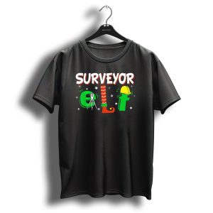 Surveyor Elf Christmas Matching Group Hard Hat And Tripod T-Shirt