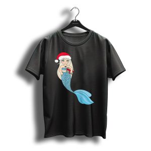 Sweet Santa Mermaid Christmas Swimmer Festive Holiday Tail T-Shirt