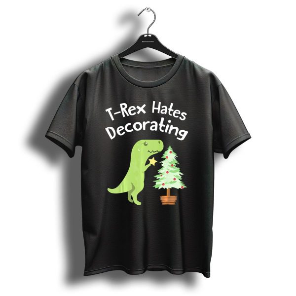 T Rex Hates Decorating Christmas Tree Funny Dinosaur T Shirt 1 t shirt 1