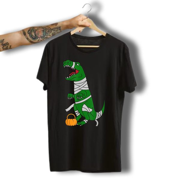 T Rex Mummy Dinosaur Pumpkin Halloween Zombie T Shirt t shirt 1