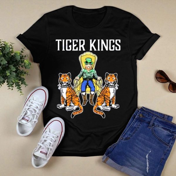 TIGER KINGS Notre Dame Fighting Irish Enthroned with Regal Tigers T Shirt Black 1
