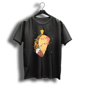 Taco Christmas Lights Wrapped Festive Star Holiday T Shirt