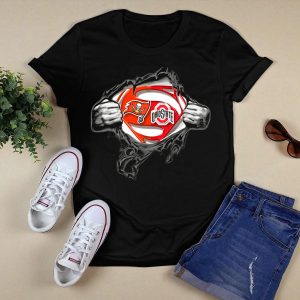 Tampa Bay Buccaneers Ohio State Buckeyes Superman Logo Crossover T Shirt