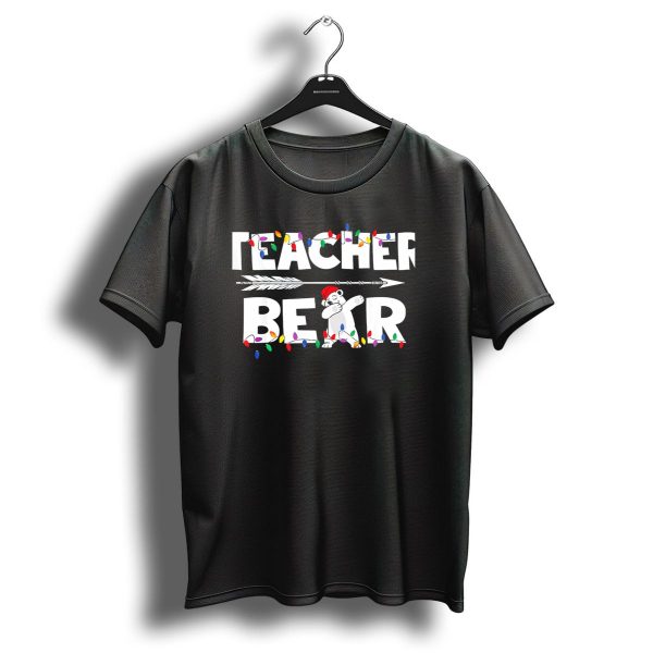 Teacher Bear Christmas Lights Holiday T Shirt 1 t shirt 1