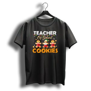 Teacher Of Smart Cookies Gingerbread Christmas Lights Fun T-Shirt