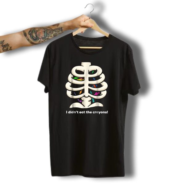 Teachers Halloween Skeleton I Didnt Eat The Crayons T Shirt 1 t shirt 1