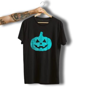 Teal Pumpkin Halloween Allergy Awareness Pumpkin Face T-Shirt