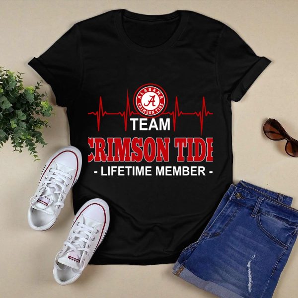 Team Alabama Crimson Tide Lifetime Member T Shirt Style 1 Black 1