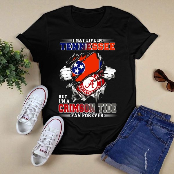 Tennessee Resident Alabama Crimson Tide Fan Forever T Shirt Style 1 Black 1