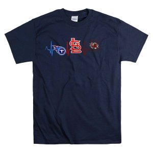 Tennessee Titans St Louis Cardinals South Carolina Gamecocks Heartbeat T-Shirt