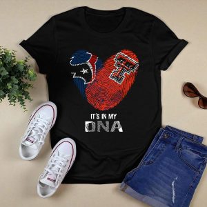 Texans Texas Tech Heart Fingerprint It's In My Dna T-Shirt