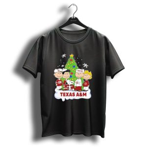 Texas Am Aggies Christmas With Snoopy And Peanuts Characters T Shirt