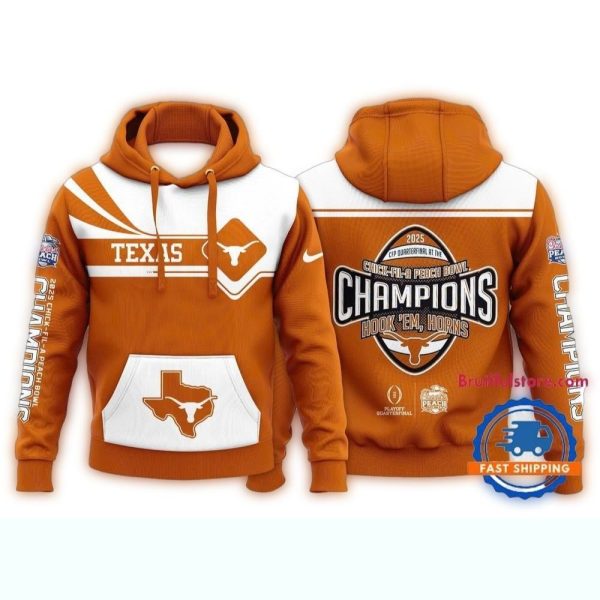 Texas Longhorns 2025 Chick fil A Peach Bowl Champions New Hoodie 1