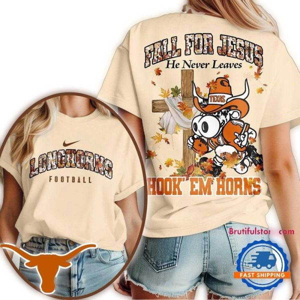 Texas Longhorns 2025 NCAA Season Fall For Jesus Unisex 3D Shirt 1