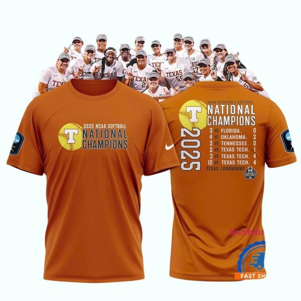 Texas Longhorns 2025 NCAA Softball Womens College WS AOP T Shirt