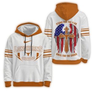 Texas Longhorns 2025 Ncaa Stand For The Flag Kneel For The Cross All Over Print Hoodie
