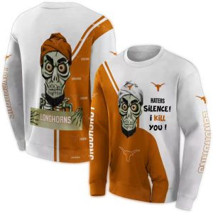 Texas Longhorns Achmed Skull All Over Print Sweatshirt
