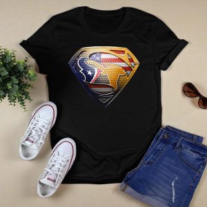 Texas Longhorns American Flag Superman Shield T-Shirt