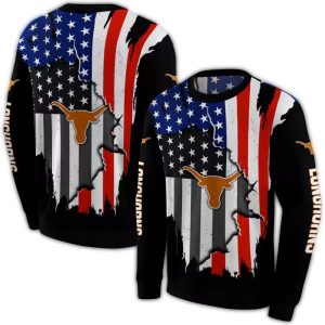 Texas Longhorns American Pride All Over Print Sweatshirt