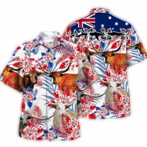 Texas Longhorns Australia Flag Hawaiian Shirt