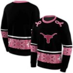 Texas Longhorns Awareness Ribbon Black Pink All Over Print Sweatshirt