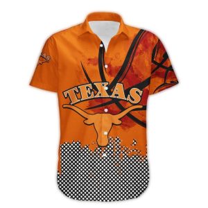 Texas Longhorns Basketball Net Grunge Pattern Hawaiian Shirt