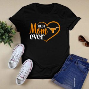 Texas Longhorns Best Mom Ever Heart T-Shirt