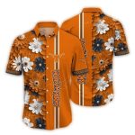 Texas Longhorns Blossom Stripe Orange Hawaiian Shirt