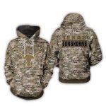 Texas Longhorns Camo Veteran Pattern All Over Print Hoodie