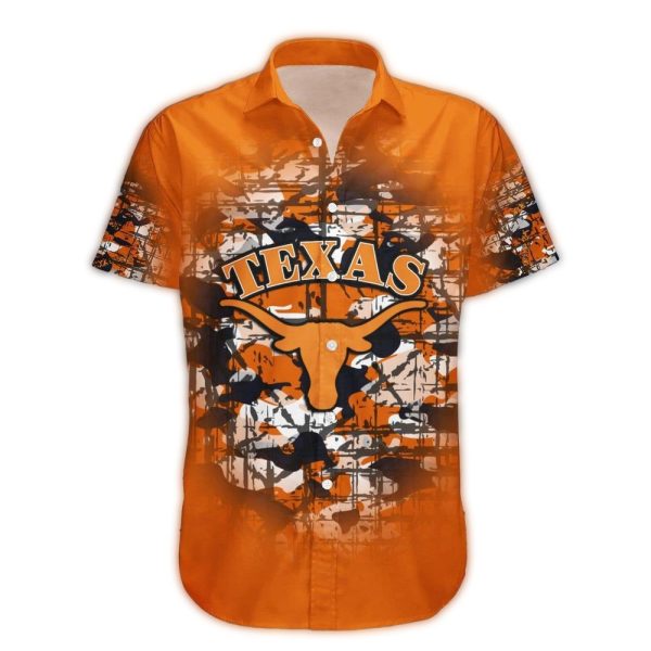 Texas Longhorns Camouflage Vintage Hawaiian Shirt 1