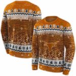 Texas Longhorns Christmas Trees All Over Print Sweatshirt