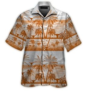 Texas Longhorns Coconut Pattern Vintage Tropical Hawaiian Shirt