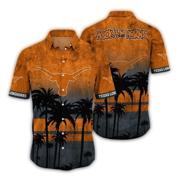 Texas Longhorns Coconut Tropical Vintage Hawaiian Shirt 1