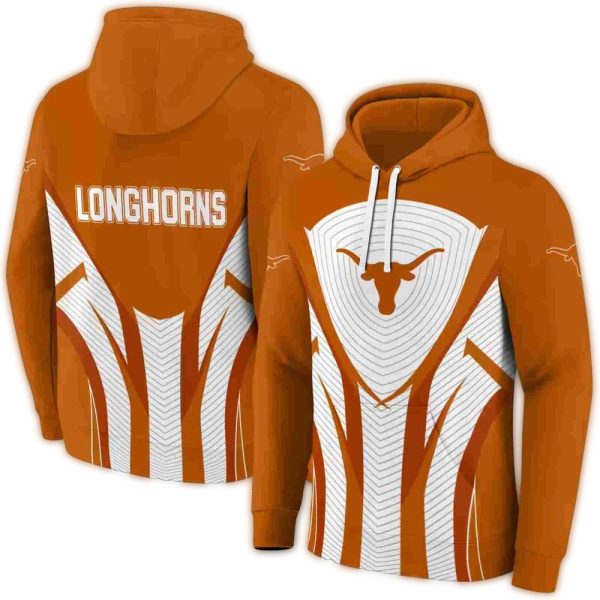 Texas Longhorns Concentric Lines AOP Hoodie 1