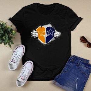 Texas Longhorns Cowboys Heart Rip T-Shirt