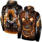 Texas Longhorns Demonic Skull All Over Print Hoodie