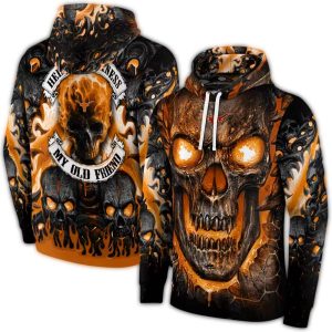Texas Longhorns Demonic Skull All Over Print Hoodie