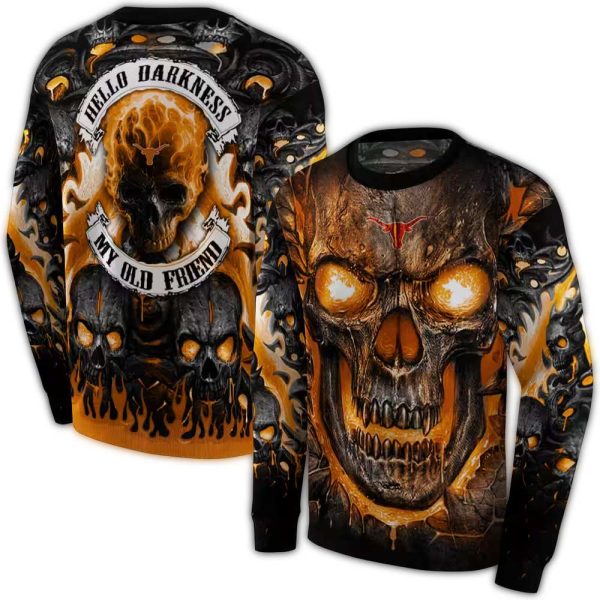 Texas Longhorns Demonic Skull AOP Sweatshirt 1