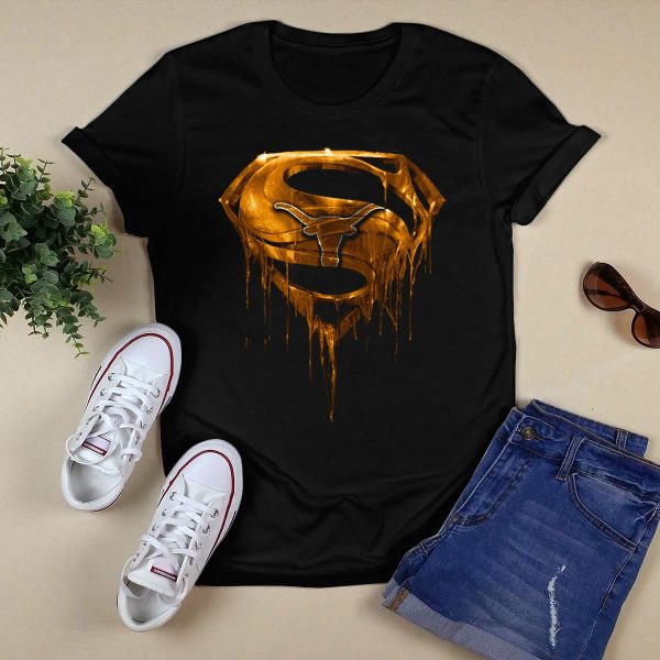 Texas Longhorns Dripping Superman T Shirt Style 1 Black 1