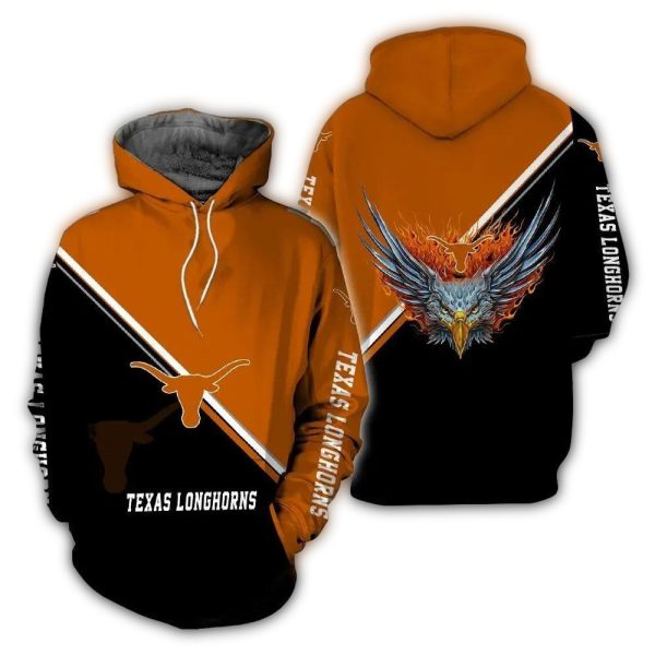 Texas Longhorns Fire Eagle AOP Hoodie 1