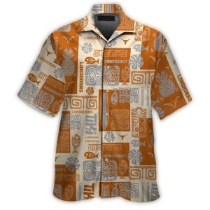 Texas Longhorns Fish Pineapple Floral Pattern Hawaiian Shirt