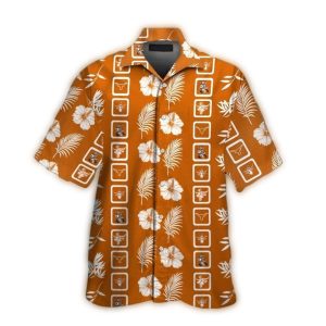 Texas Longhorns Floral Flower Leafs Pattern Tropical Summer Hawaiian Shirt