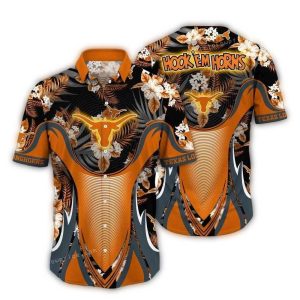 Texas Longhorns Floral Flower Uniform Hawaiian Shirt