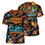 Texas Longhorns Floral Fruit Pattern Tropical All Over Print T Shirt