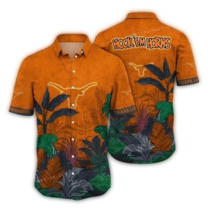 Texas Longhorns Floral Landscape Hawaiian Shirt