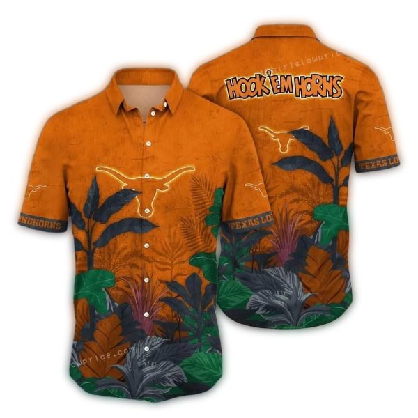Texas Longhorns Floral Landscape Hawaiian Shirt 1
