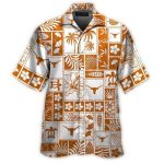 Texas Longhorns Floral Leafs Flower Coconut Pattern Hawaiian Shirt