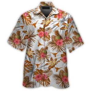 Texas Longhorns Floral Pineapple Pattern Tropical Hawaiian Shirt