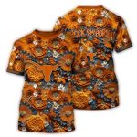 Texas Longhorns Flower Pattern All Over Print T Shirt